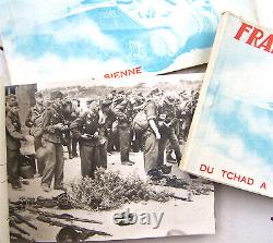 Rare lot complet 1945 des 3 Français. Voici votre ARMEE Tchad Tunis Sienne