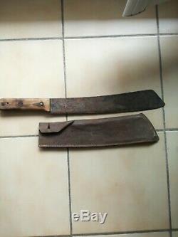 Rare outil de tirailleurs sénégalais complet avec fourreau, 24e RTS, Perpignan