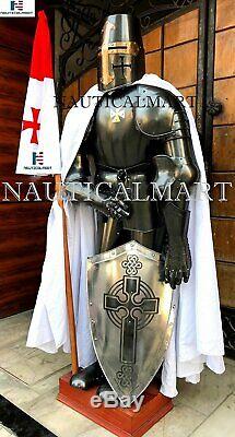 Sca Médiévale Suit De Armor 17th Siècle Templier Complet Corps Armure Avec Sous