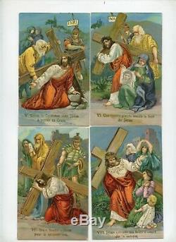 Série complète 14 CPA. Le chemin de Croix de Jésus. Set of 14 Postcards