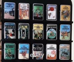 TINTIN gros lot de briquet de collection complète 24 Briquets à essence en métal