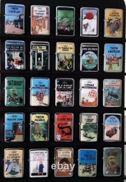 TINTIN gros lot de briquet de collection complète 24 Briquets à essence en métal