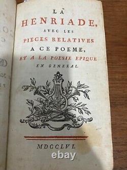 Voltaire Collection Complete Des Oeuvres Henriade 1756 Marmontel Henri IV